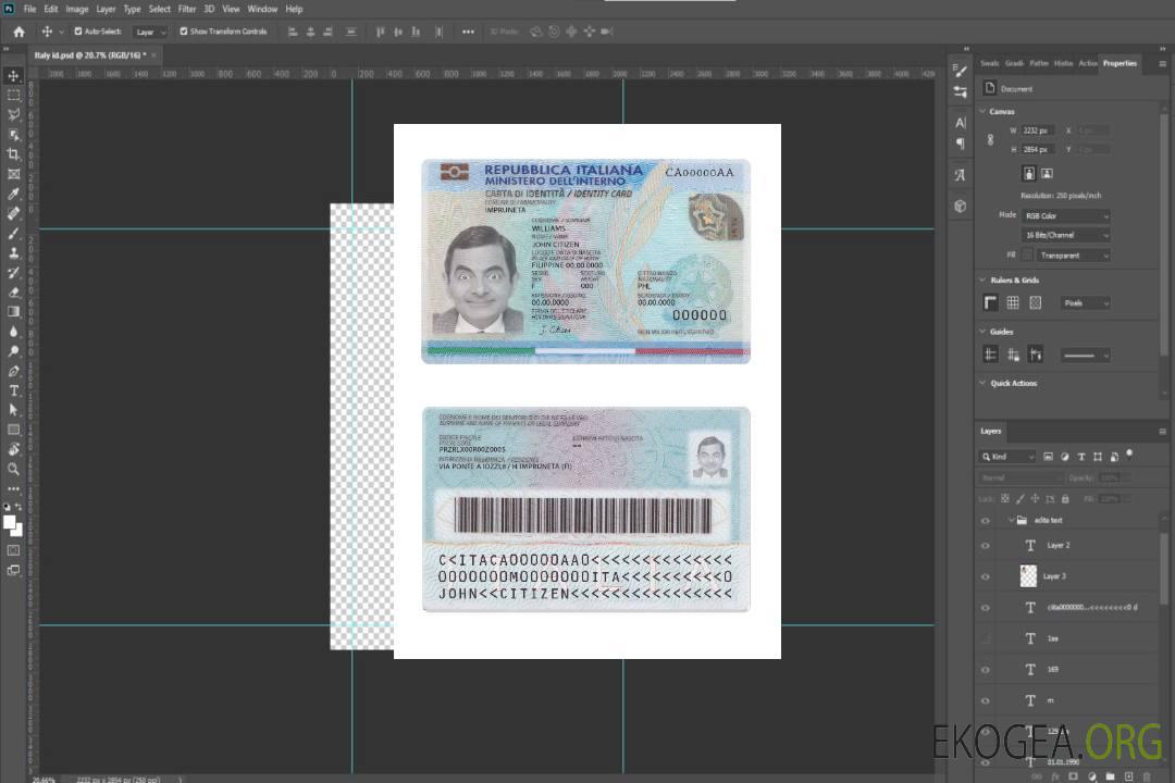 Carte d'identité d'Italie (2016 – présent) mise à jour template